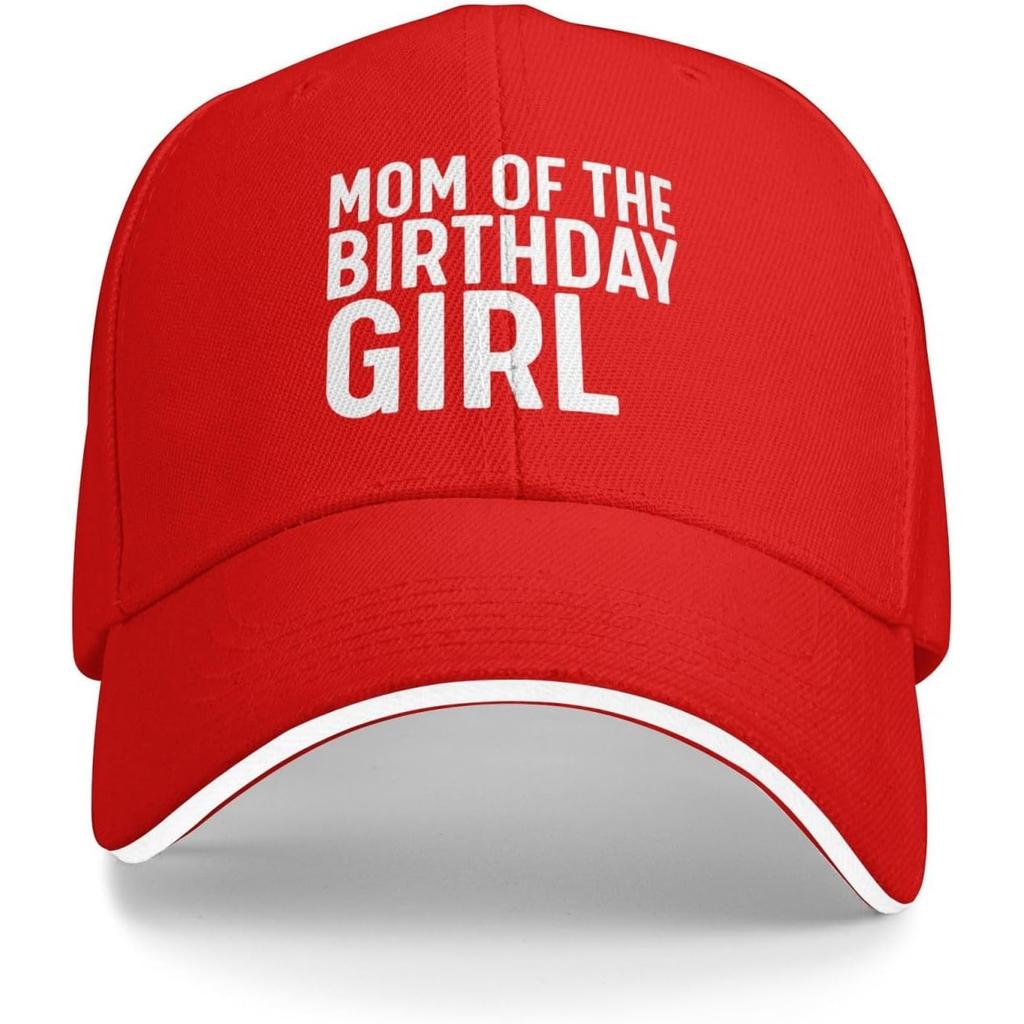 Mom Of The Birthday Girl Baseball Cap Adjustable Polyester Casual Sun Protection Hat for Adults