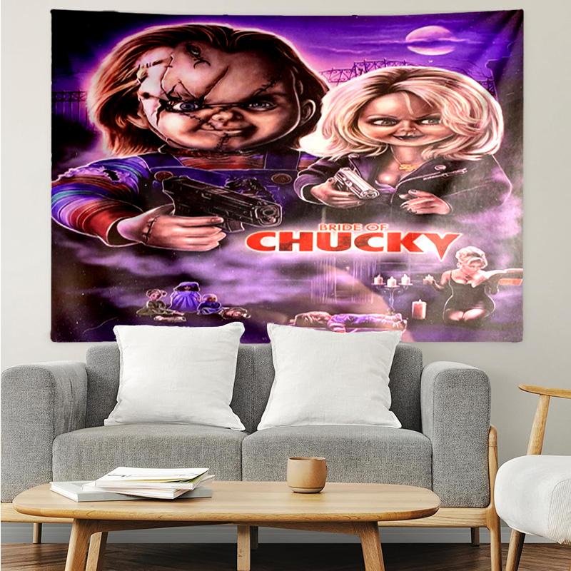 Chucky's Halloween Horror Tapestry Hanging for Bedroom,Livingroom, Playroom,Decor Art Room Wall Tapestry Holiday and Birthday Gifts