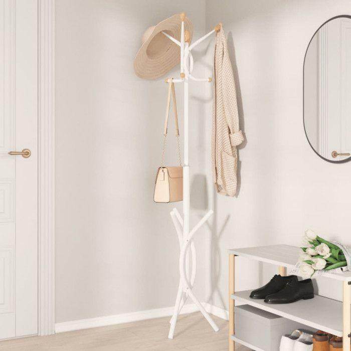 Porte manteau blanc 176 cm fer enduit de poudre