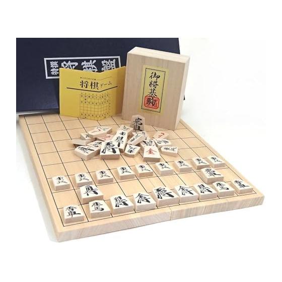Go Labo Recommended Wooden Shogi Board Set, Slightly Fragranced and Bright Color, Made in Japan by Hinoki No. 4 Folded Shogi Board, High Quality Push