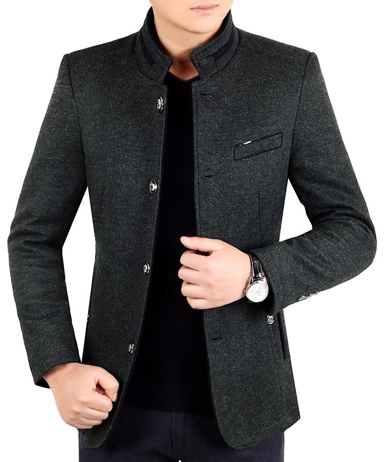 Men's Non-Iron Woolen Business Fashion Jacket Coat for Autumn-Winter
