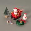 4/5/6/7 Pcs Christmas Miniature Decor Set With Snowman Sleigh Tiny Pine Tree Wreath For Home Desktop DIY Crafts