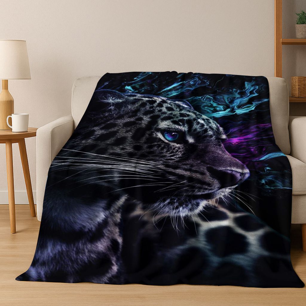 26 Style Wild Animal Leopard Cheetah Beast Cartoon Flannel Blanket,Cozy Soft Throw Blanket for Home Bedroom Bed Sofa Cover Kids