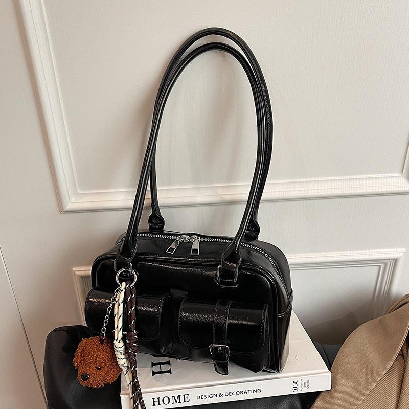 Vintage Fashion Underarm Bag for Women 2025 New Trend Multi-Pocket Shoulder Bag Niche Design Bowling Bag for Women