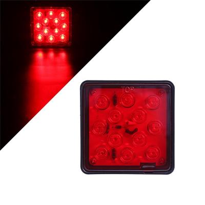 12-LED Red Lens Brake Light Trailer Hitch Cover Fit Towing 2" Receiver W/ 4Pin