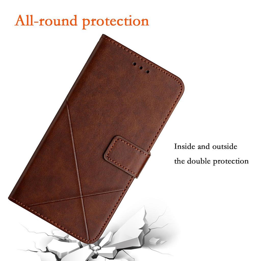For Xiaomi Redmi Note 13 Pro 4G/Poco M6 Pro 4G Case Lines Imprinted PU Leather Wallet Stand Phone Cover