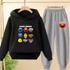 Pink Children Hoodie Black Boys Girls Toddler 3-12 Years Sports Coat Top+Pants Casual Sesame Street ELMO Sweatshirt Set Autumn