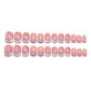 Wearable Manicure Detachable Manicure Patches, Short Flower French Manicure Patches, Pink Manicure Patches, Square Fake Nails