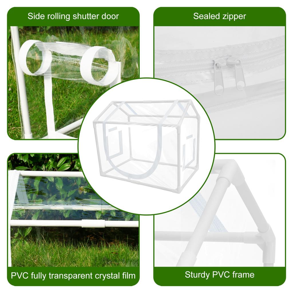 Průhledný Mini Skleník Stan PVC Přenosný Skládací Malý Zahradní Stan pro Rostliny pro Vnitřní Venkovní Pěstování Ochranný Kryt NOVÝ
