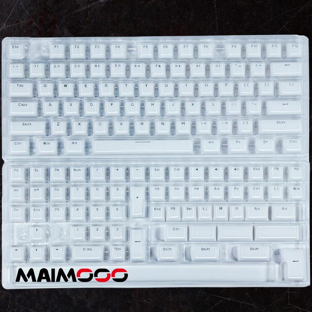 Xiaomi MAIMOOO 132key Crystal Translucent Keycap Korean Russian Spanish PC OEM Jelly Pudding For /75/87/108 Mechanical Keyboard Keycaps