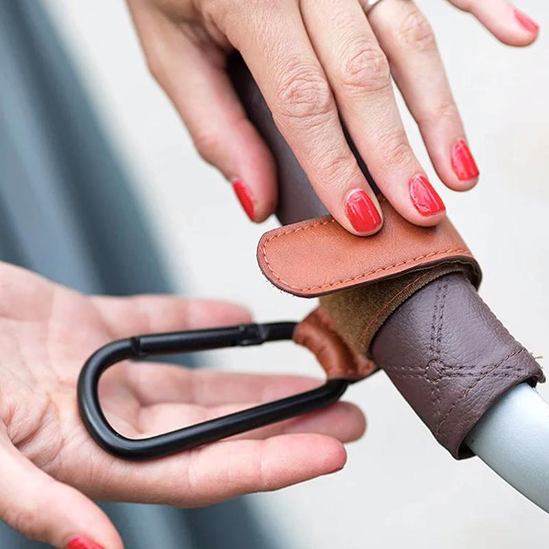 Torba dla dziecka ze skóry PU hak do wózka dziecięcego obrót o 360 stopni obrotowy organizer do wózka hak do wózka akcesoria do wózka dziecinnego