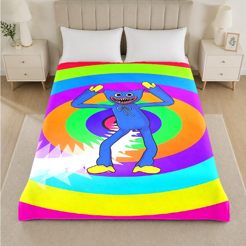 Coperta di Flanella con Stampa Poppy Playtime Morbida Calda Coperta Pluche per Letto Divano Divano Uso Domestico Interno