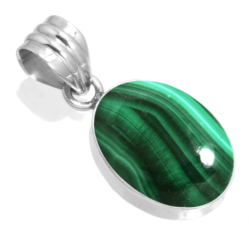 925 Sterling Silver Pendant Women Gemstone Handmade Jewelry Christmas Gift Malachite Moonstone Rose Quartz Red Stone Smoky Topaz Tiger Eye Costume