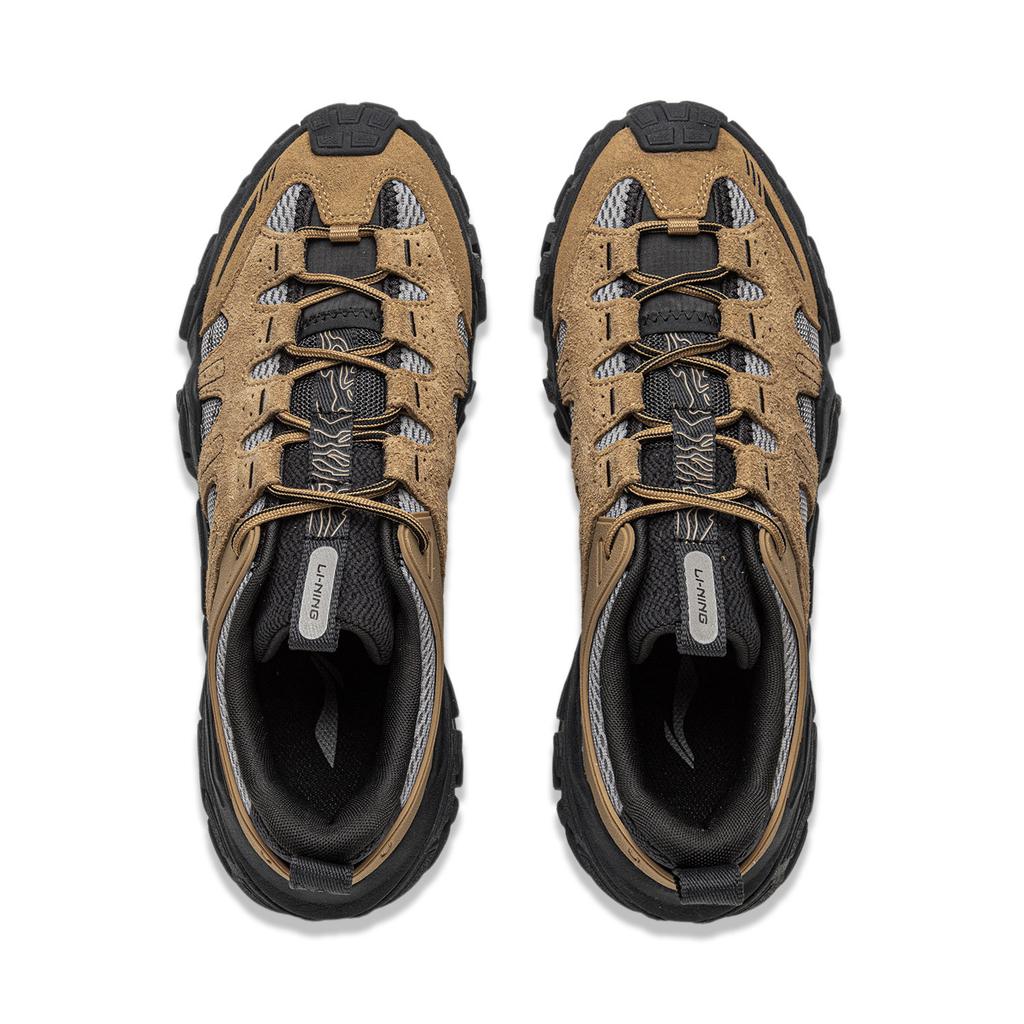 New LiNing Dunes Cushioning Anti Slip Wear Resistant Breathable Height Increasing Low Top Casual Shoes Men's Umber AGCU435-3