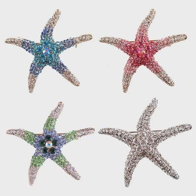 Spilla Romantica e Versatile a Forma di Stella Marina con Diamanti - Accessorio da Donna Eco-Friendly Coreano