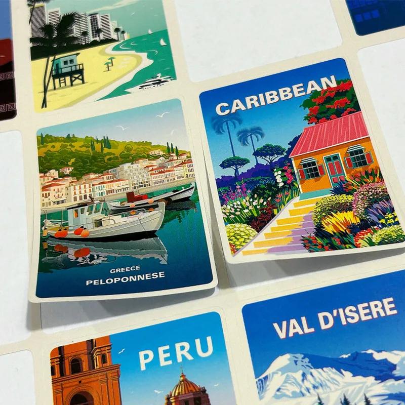 108Pcs Travel Around The World Scenery Series Stickers DIY Decal Travel To Paris Berlin Japan New York Switzerland Norway Venice