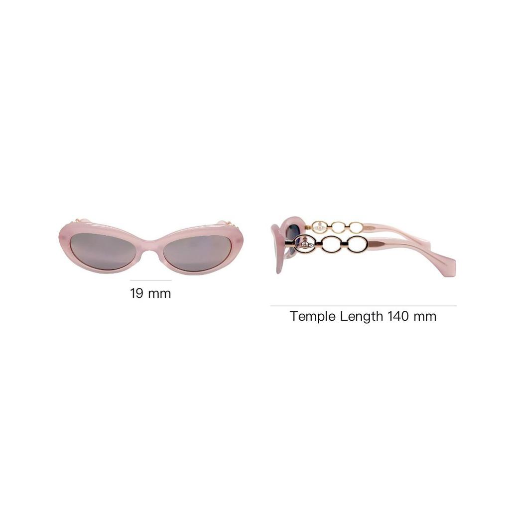 Vivienne Westwood Elegant Minimalist Design Oval Sunglasses Women sunglasses Pink VW5093-1-281