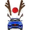 Car Christmas Decoration, Car Reindeer Antlers And Nose Set, Brown Christmas Reindeer Car Costume Christmas Antlers For Truck SUV Car Decor,Xmas Gift