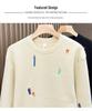 2024 Men's High-End Knit Sweater: Trendy Embroidered Inner Layer for Winter