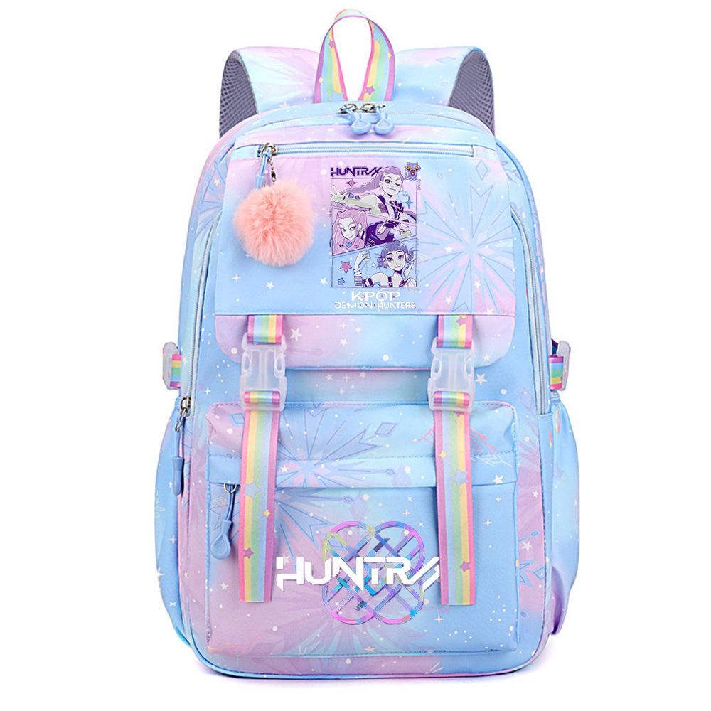 Niedlicher Anime K-Pop Dämonenjäger Aufdruck Große Kapazität Wasserdichter Rucksack Teenger Schüler Mädchen Junge Schultasche Büchertasche Damen Reisetasche Rucksack