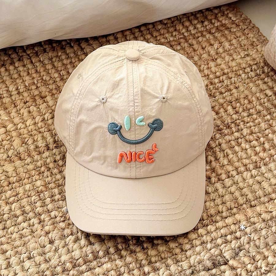 New Kids Quick Dry Baseball Cap Girl Boy Summer Cute Macaroon Color Smile Face Snapback Hat Baby Outdoor Children 3-7 Years