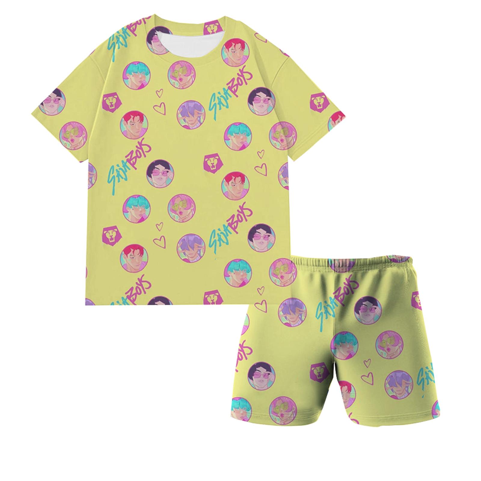 

Детский повседневный пижамный комплект с милым принтом 150 жёлтый