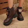 Large size Martin boots women's autumn and winter new lace-up fashion Martin boots women's snow boots
