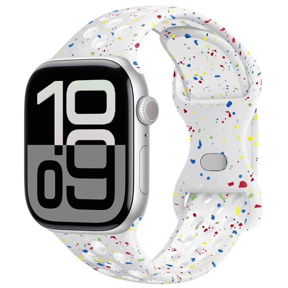 Silicone Strap For Apple Watch 11 10 9 8 7 46mm 45mm 42mm 41mm Ultra 3/2 49mm Breathable Bracelet Wristband iWatch 6 5 4 SE 44mm