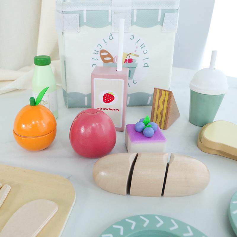 Children's breakfast toy ins simulation home kitchen Western breakfast baking set building block game