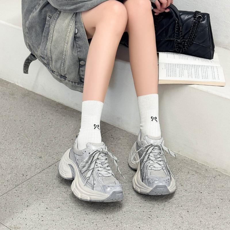 Thick-soled dad shoes women's new height increase small 6cm trend old mesh breathable sports casual shoes