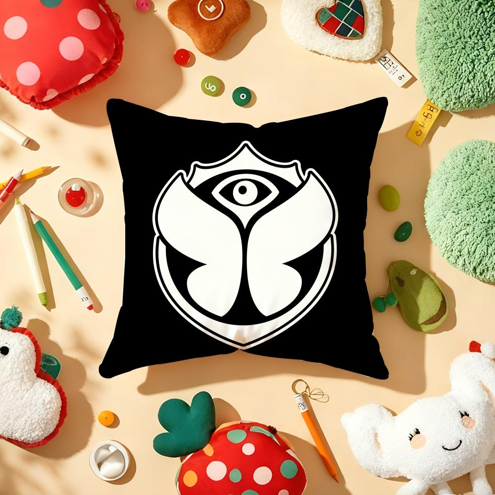 TOMORROWLAND Music Festival Cushion Cover Plush Fabric Soft Double-Sided Printed Sofa Warm Winter Home Child Gift Pillow Case