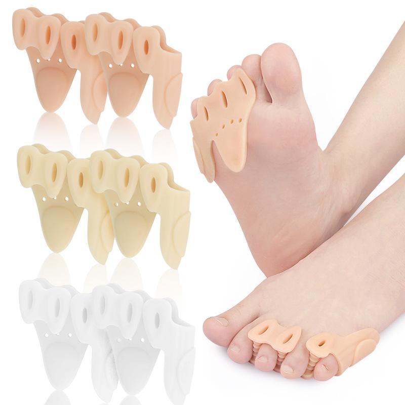 Trehåls tådelare, Hallux valgus-ortos för lilltån, Överlappande tår som klämmer ihop foten, Osynligt slitageskydd för tår