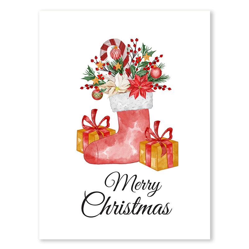 Christmas Cane Candy Decoration Wall Art Stocking Gifts Canvas Painting Jingle Bells Little House Poster Living Room Decoration
