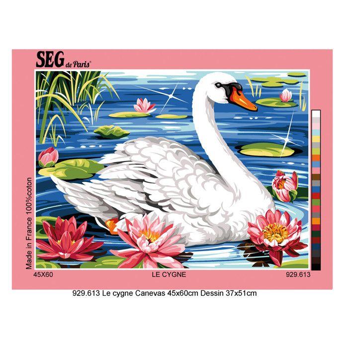 Canevas antique Le cygne 45x60cm