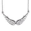 Angel Wing & Open Heart Pendant Necklace Romantic Gothic Statement Jewelry 45cm or 70cm Long Chain