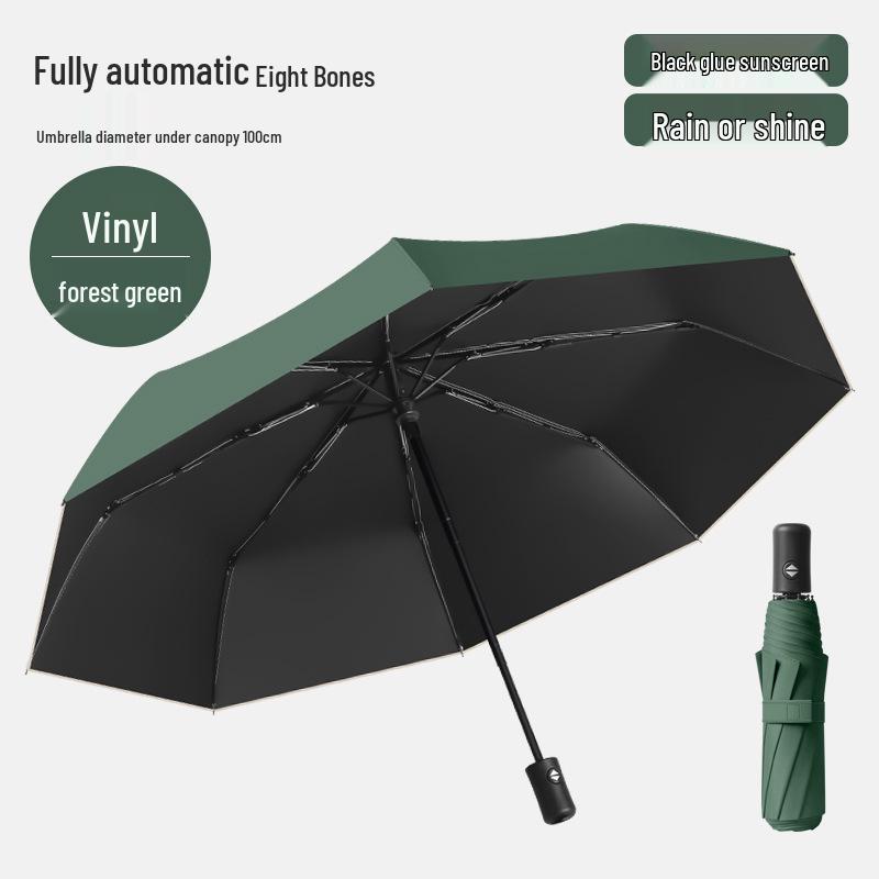 24-Bone Automatic Folding Umbrella: Stylish, Dual-Use Parasol with Sunscreen Protection for Men and Women