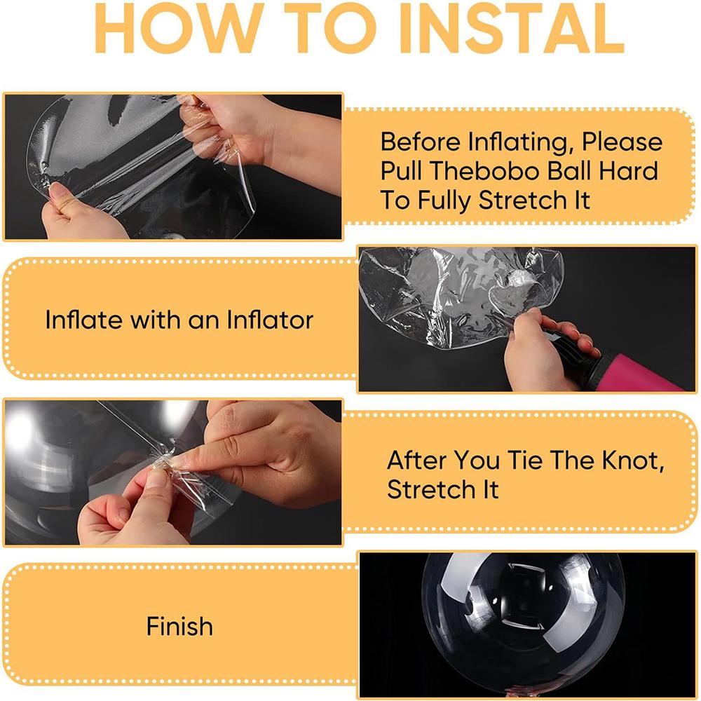 10Pcs Clear Bubble Bobo Balloons For Stuffing, Party Decorations, Photo Shoot