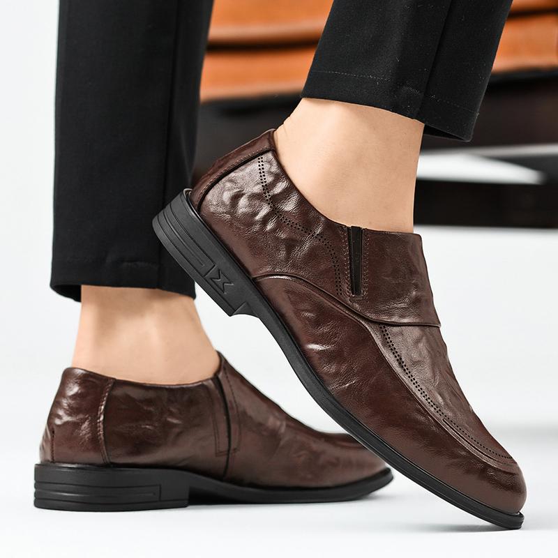 Classic Business Men's Shoes Elegant Gentleman Comfortable Style Formal Evening Party Outdoor quality genuine leather shoes New