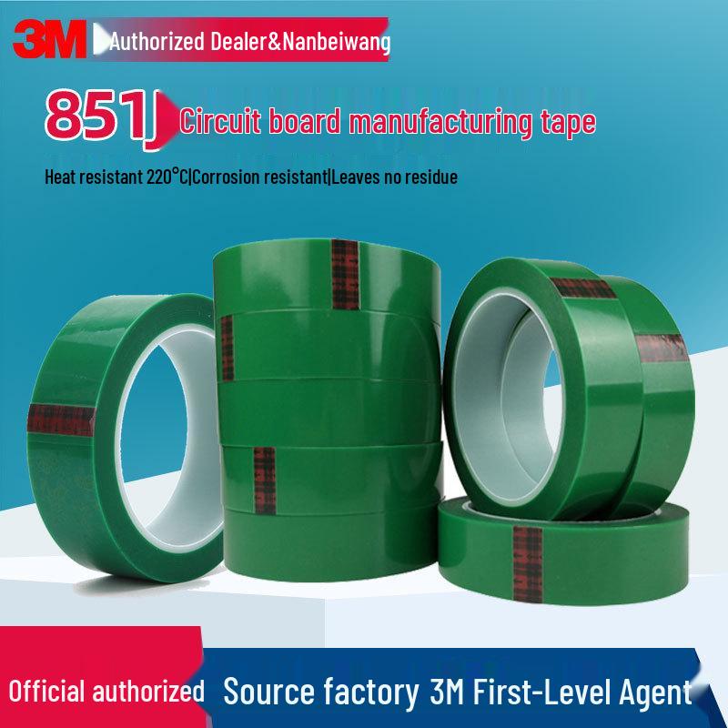 3M 851J High Temp Green PET Masking Tape for Electroplating & Spray Paint