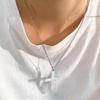 Gift Metal Steel Color Gold Color Black Cross Pendant Cross Necklaces Clavicle Chains Necklaces