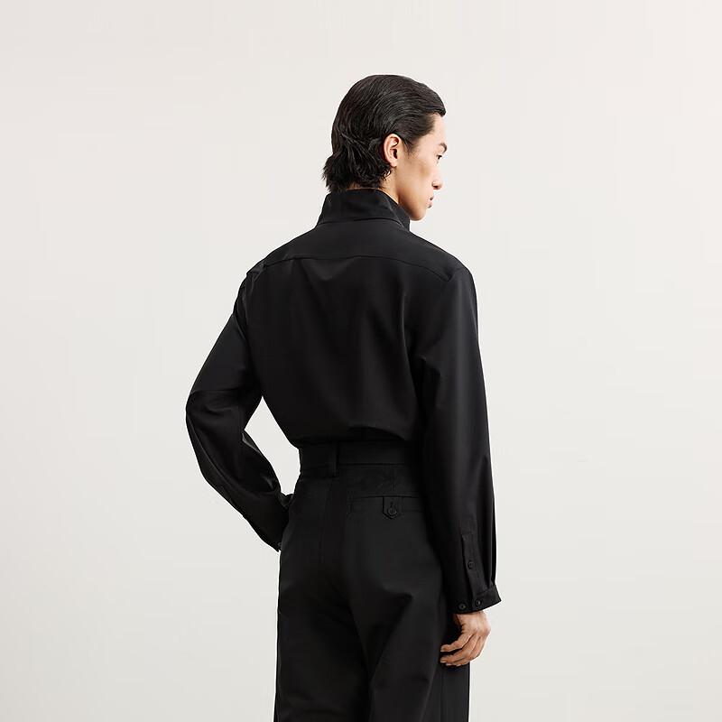 Men's 2025 Spring Loose Irregular Collar Long Sleeve Shirt