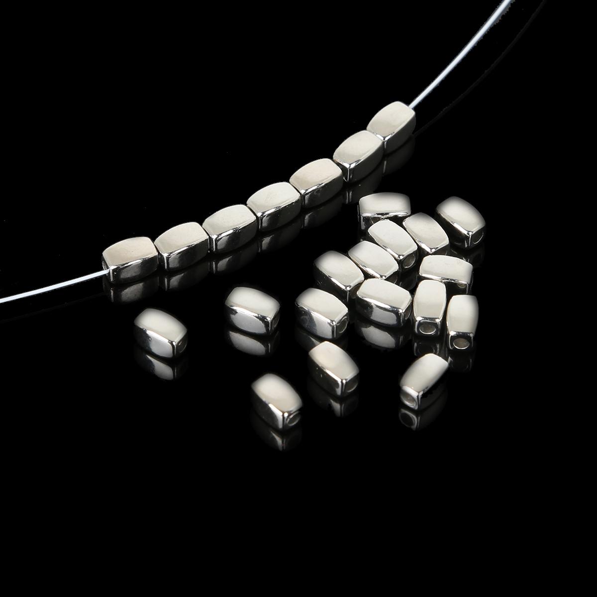 

100-500 шт. акриловые бусины-разделители CCB с граненой геометрией для изготовления ювелирных изделий, браслетов «сделай сам», ожерелья 6x4mm 200pcs серебряный