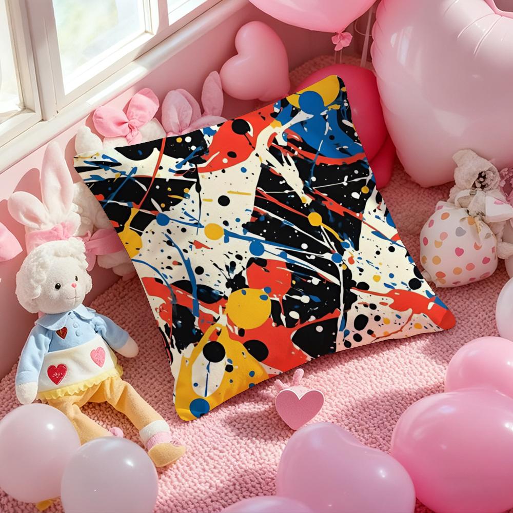 J-Jackson P-Pollock Abstrakte Kunst Kissenbezug Musterbedruckter Kissenbezug für Wohnzimmer Sofa Kissenbezug & Schlafzimmer Dekoration