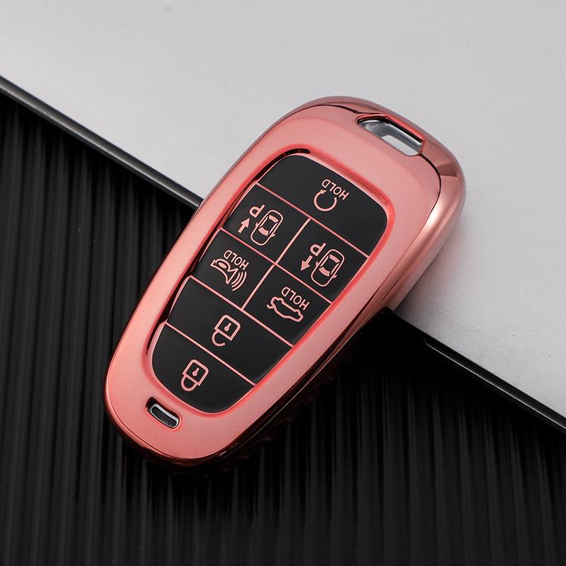 7 Buttons TPU Car Key Cover Case Cover for 2020 2021 Hyundai Sonata Nexo DN8 Santa Fe TM Tucson NX4 Staria Ioniq Accessories
