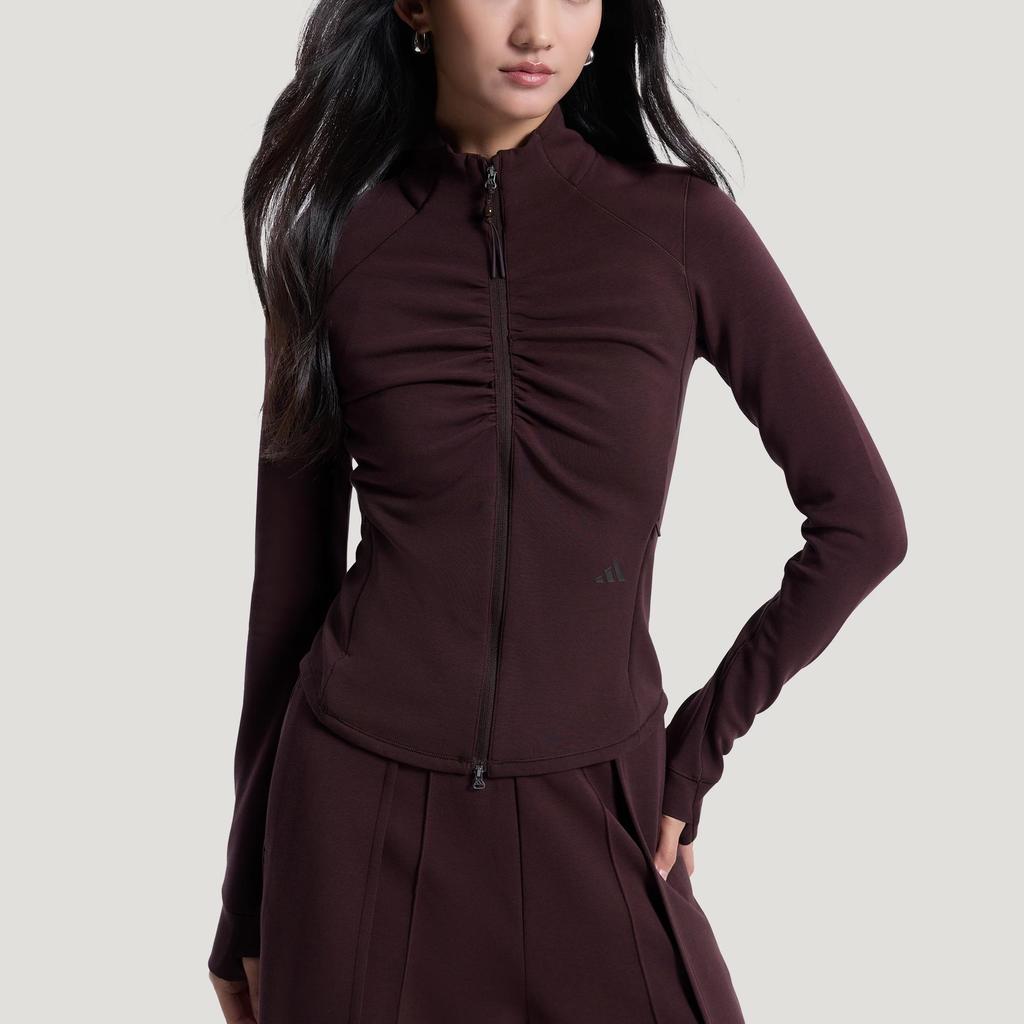 Adidas x Samuel Gui Yang FW25 Gather Short Slim Fit Zip Jacket Women Sports Casual Black KU5376