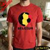 Belgium Flag Soccer Ball Printed Shirt Summer Daily Life Unisex Cotton Tshirt Belgian Soccer Fan Casual Wear Soccer Part Supplies