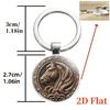 Vintage Horse Head Pattern Dome Glass Alloy Keychain Backpack Pendant Hanging Decoration Car Keyring New Year Gift