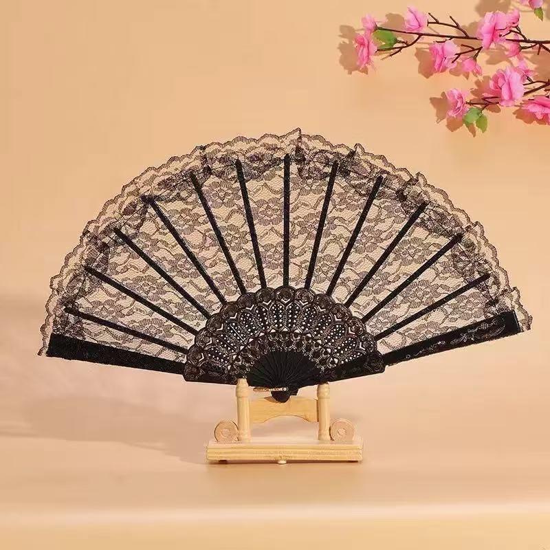 Sex Underwear Fan Dance Folding Fan Performance Props Plastic Fan Single Layer Orchid Fan Lace Fan Fan