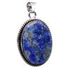 Lapis Lazuli Natural Gemstone Antique Silver Plated Pendant 1.5" J 1041