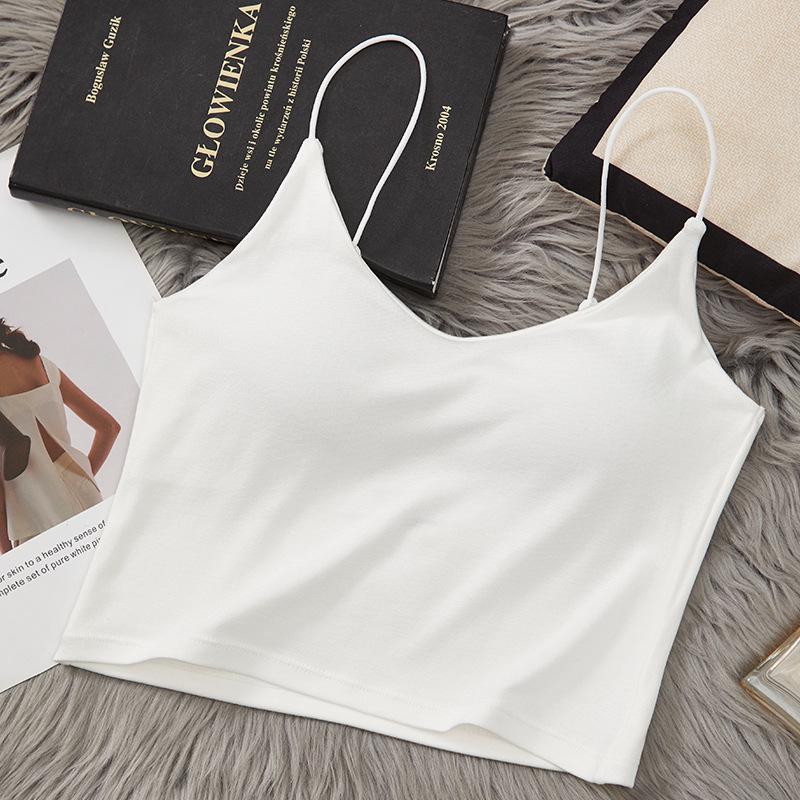 Letni jednoczęściowy biustonosz z tyłem w kształcie litery U: Cienki, Wygodny, Oddychający, z Wkładkami na Biust, Bezprzewodowy dla Kobiet